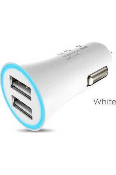 Hoco Φορτιστής αυτοκινήτου UC204 2.4A με 2 θύρες USB-A, Λευκό χρώμα, Κωδικός:...