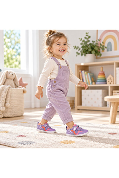 BIOMECANICS Pantofi sport mov-lila „Barefoot” pentru primii pași ai fetițelor, Pantofi Sport Primii Pasi Wider - Violet / Corai & Mov