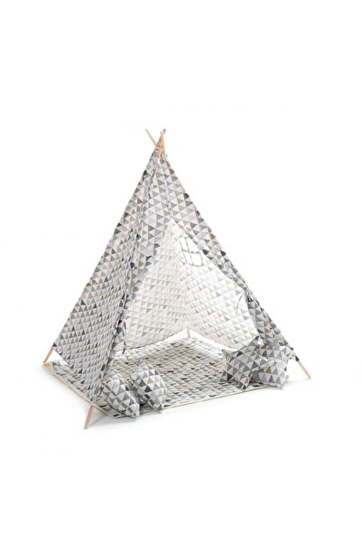 wings Cort de joacă pentru copii, 130 x 130 x 155 cm, Tipi indian, Gri