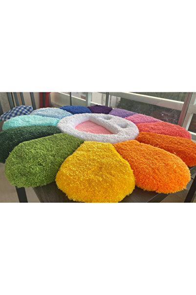 Angeles Rug Renkli Çiçek 3D Kabartmalı El Yapımı Tufted Halı – Yumuşak Dekoratif Çiçek Halı (87,5 × 87,5 cm)