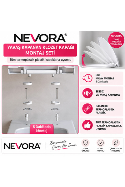 Klozet Kapak montaj Seti Yavaş Kapanan