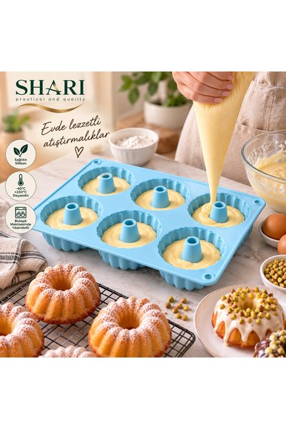 SHARI Silikon Kek ve Muffin Kalıbı – Yuvarlak Kek Kalıbı, Pratik Kullanım, Fı...