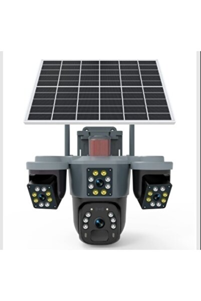 FARA CAMERA SUPRAVEGHERE CU PANOU SOLAR 4K 12MP CU 3 LENTILE + 4G