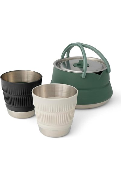 Sea to Summit Detour Stainless Steel Kettle Cook Set (1.6 Liter Kettle, 2 Mugs)