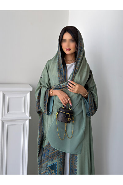 OLGA-ABAYA Elegant and Fashionable Abaya from Allga, Chiffon Fabric with Lini...