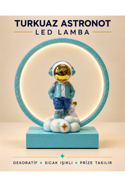 METTREND Premium Astronaut Figured Led Ring Table Lamp Plugs into the Socket ...
