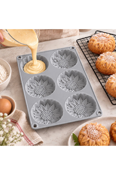 SHARI Silikon Kek ve Muffin Kalıbı – Yuvarlak Kek Kalıbı, Pratik Kullanım, Fı...