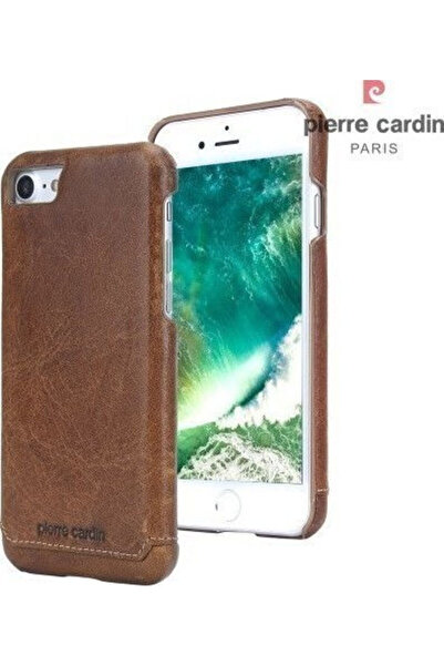 Pierre Cardin Λεπτή Σκληρή Δερμάτινη Καφέ Πίσω Θήκη (iPhone SE 2022/2020) Κωδ...