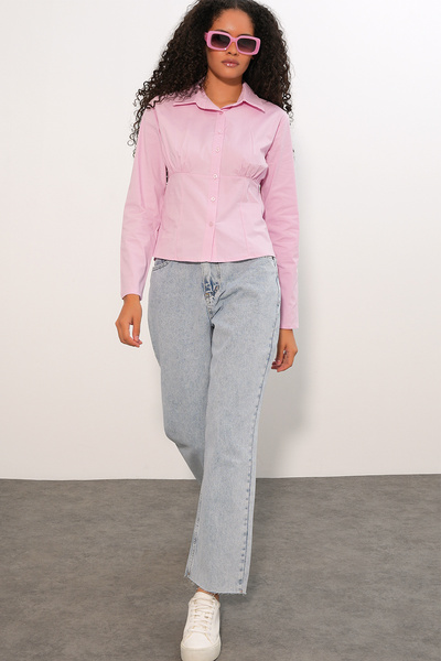 Modamorfo 20231 Slim Fit Poplin Shirt - Pink
