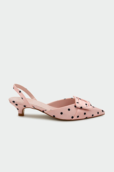 LAMİNTA Matilda Polka Dot Buckle Detailed Women's Heeled Shoes - Pink