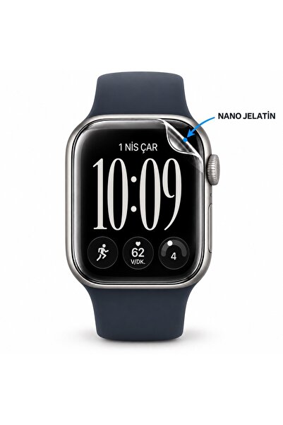 TFY STORE Apple Watch Series 12 42MM 3 Adet Uyumlu Şeffaf Ultra koruyucu Nano...