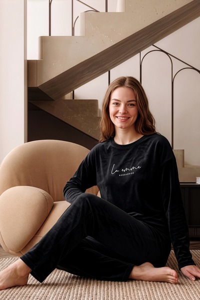 lacelove Nisanca winter women's velvet pajama set - super soft series
