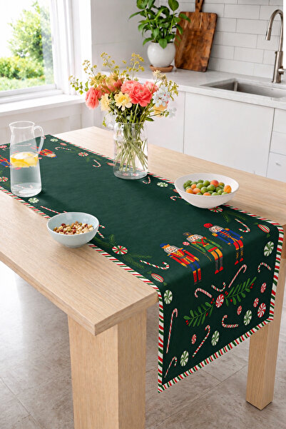 Realhomes Christmas Decorative Table Runner with Lead Soldier Figures and Can...