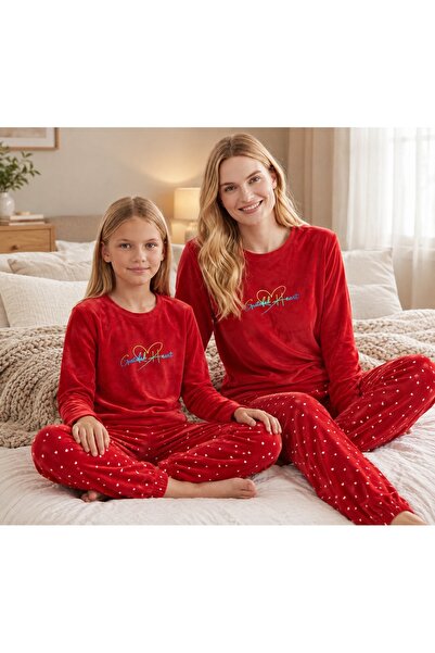 MEBA Kadın Anne-kız (KOMBİNİ KENDİNİZ YAPIYORSUNUZ) Kadife Pijama Takımı