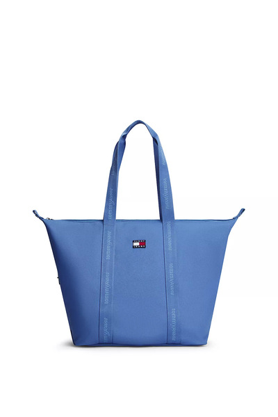 Tommy Hilfiger Women's Logo Printed Long Strap Blue Bag with Zippered Inner P...