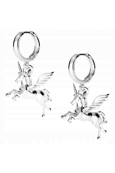 Larezo Cercei Damă Din Argint 925, Model Unicorn, Culoare Argintie, Eleganți