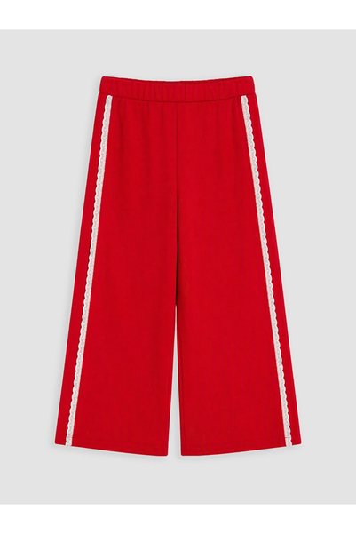 LC Waikiki Red Wide-Legged Girls' Sweatpants