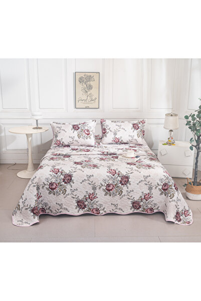 CHIRASO Set Cuvertura Pat Matlasata Reversibila, 2 Fete, 3 Piese, 220x240 cm,...