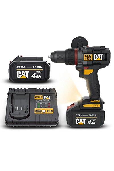 Cat DX1130.1 18Volt/4.0Ah Li-ion 80Nm Çift Akülü Kömürsüz Profesyonel Şarjlı Darbeli Matkap