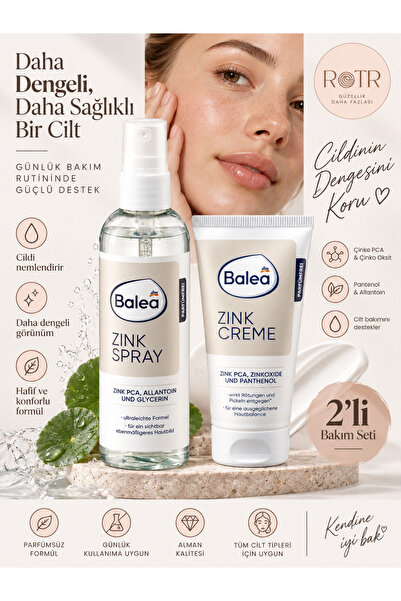 BALEA Zink Çinko Bakım Seti – Zink Spray 100 ml + Zink Creme 50 ml | Çinko PC...