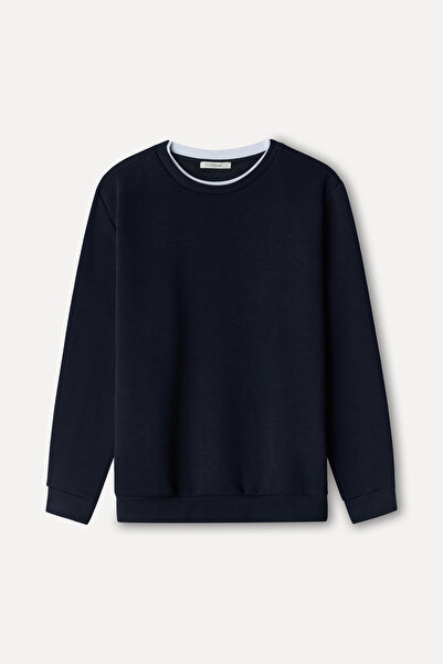 Mudo Men's Navy Blue Crew Neck Sweatshirt