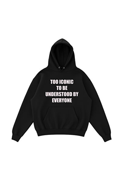 WHITE OF CREATIVE Kadın The Iconic Yazılı Baskılı Hoodie 3 İplik Kapüşonlu Sw...