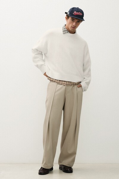 Bershka Çapraz pileli baggy fit baggy pantolon