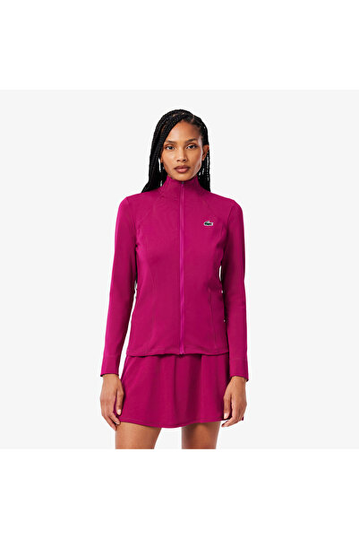 Lacoste Kadın Slim Fit Fermuarlı Pembe Sweatshirt