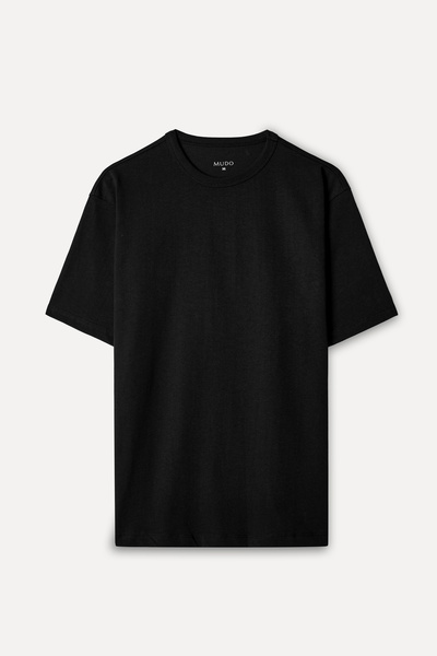 Mudo Men's Black Comfort Fit Crew Neck T-Shirt