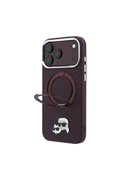 Karl Lagerfeld iPhone 18 Pro Max Kılıf Lisanslı M-Safeli K&C Metal Logolu PU ...