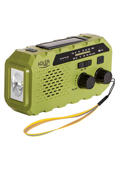 adler Radio Portabil FM/AM AD 1197 cu Panou Solar si Manivela Baterie 1200mAh Lanterna LED Functie
