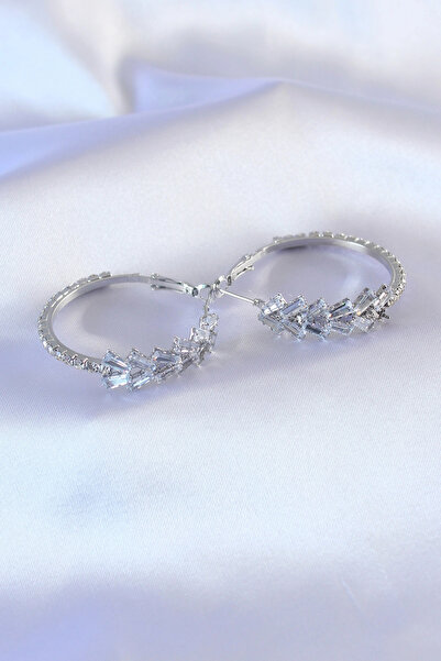 shopwave Silver Color Zircon Stone Women's Earrings
