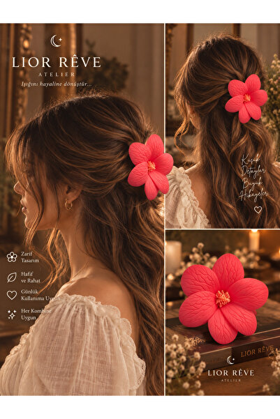 LİOR REVE ATELİER Lior Rêve Atelier Pink Floral Hair Clip – Handmade Floral H...