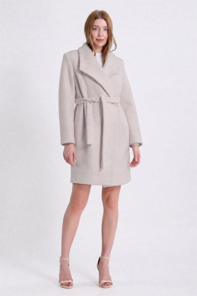 Leather Club Stone Color Cashmere Coat
