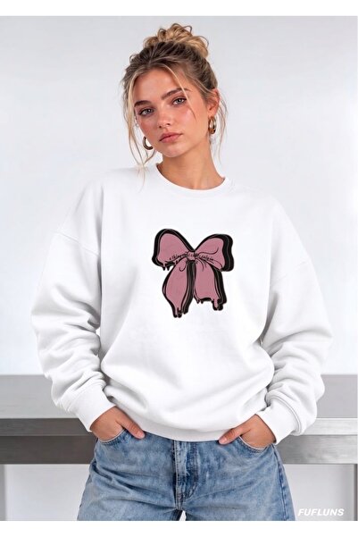FUFLUNS SWEATSHIRT DE DAMĂ SUPRADimensionat, CU GULER ROTUND, IMPRIMAT CU PAN...