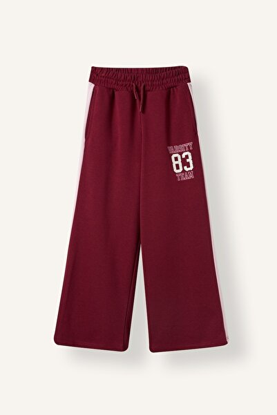 DeFacto Side Stripe College Printed Wide Leg Sweatpants for Girls I7533A826Au