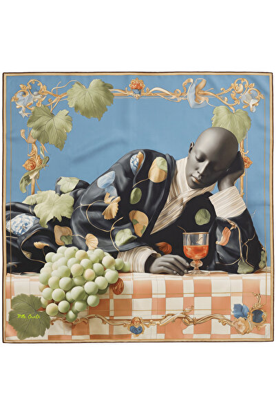 The Grape Reverie %100 İpek Eşarp 90x90 cm