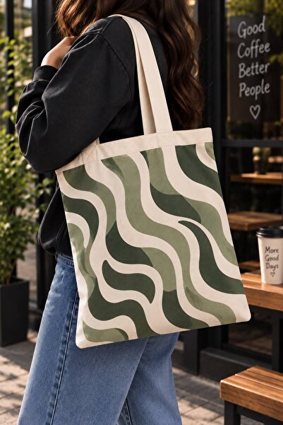 Me&On WEAR Baskılı Pamuklu Amerikan Bezi Çanta – Unisex Tote Bag – Omuz Çantası