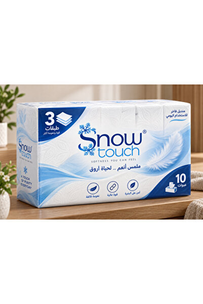 snow touch Snow Touch Ultra Soft Facial Tissues, 10 Packs * 3 Layers - 300 In...