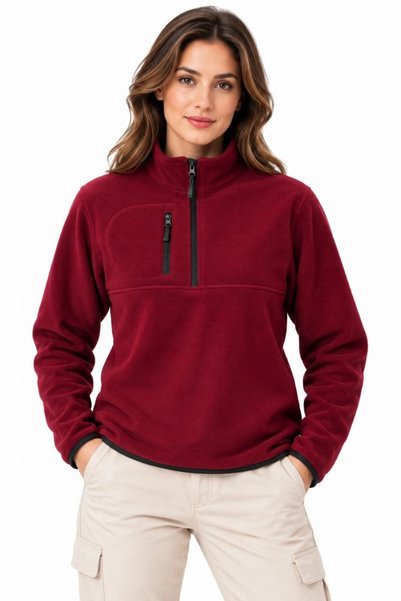 Generic Brand Hanorac de iarnă pentru femei, din material fleece, cu guler în...