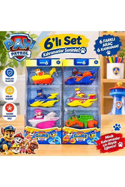 Cango Paw Patrol 6’lı Araç Seti 6 Kahraman Figürlü Görev Araçları Oyuncak Seti