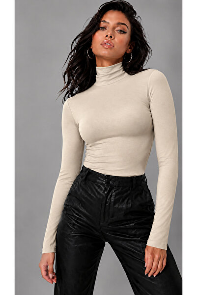 Starlight Body de damă cu guler înalt, 100% bumbac, Lycra