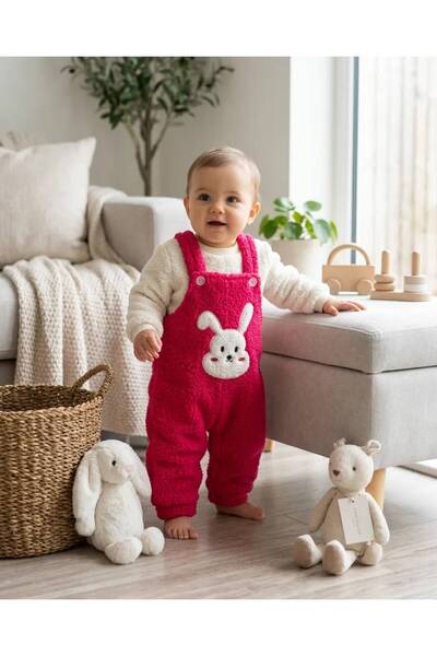 EFEYOO KIZ BEBEK AYICIK NAKIŞLI 2'Lİ BADİLİ SLOPET TAKIM 6 ay 9 ay 12 ay 18 a...