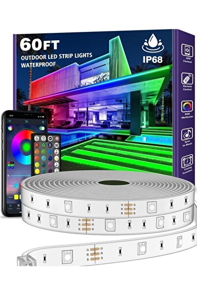 AILBTON Banda LED RGB Exterior 10M, IP68 Waterproof, Control App Bluetooth si...
