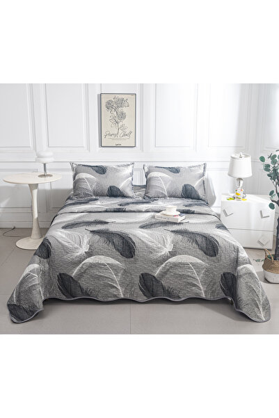 CHIRASO Reversible Quilted Bedspread Set, 3 Pcs, 220x240 cm, 2 Pillowcases 52...