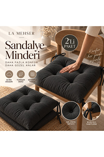 LA MEHSER Ultra Dolgulu Yıkanabilir Silinebilir Çok Amaçlı 2'li Minder