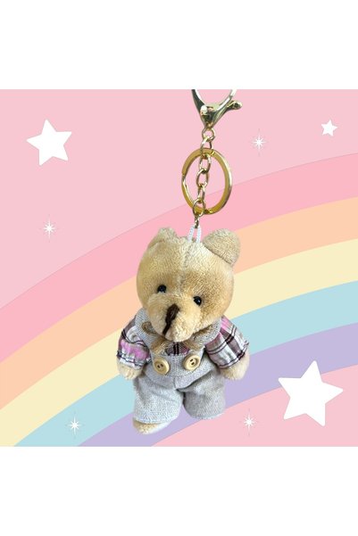 MİLKYADATOYS Plush Keychain Rabbit Dog Bear Dino Pony 10-13 cm