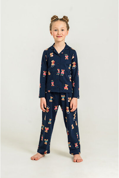 Rolypoly Girl's Pajama Set with Shirt Collar (with Socks as a Gift)