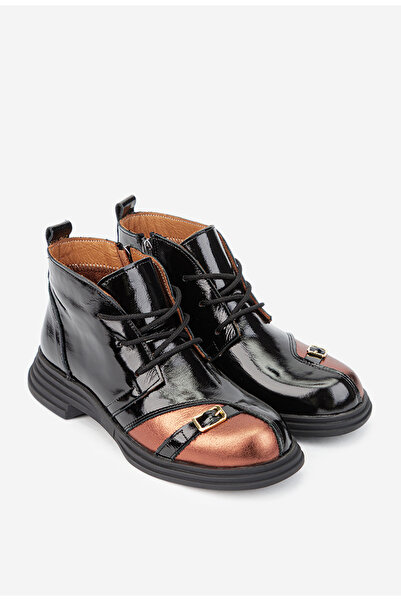 Dasha Ghete dama negre cu bronz din piele