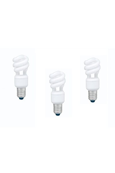 PANASONIC SET 3 becuri fluorescent, soclu E27, putere 8W, forma spirala, lumi...